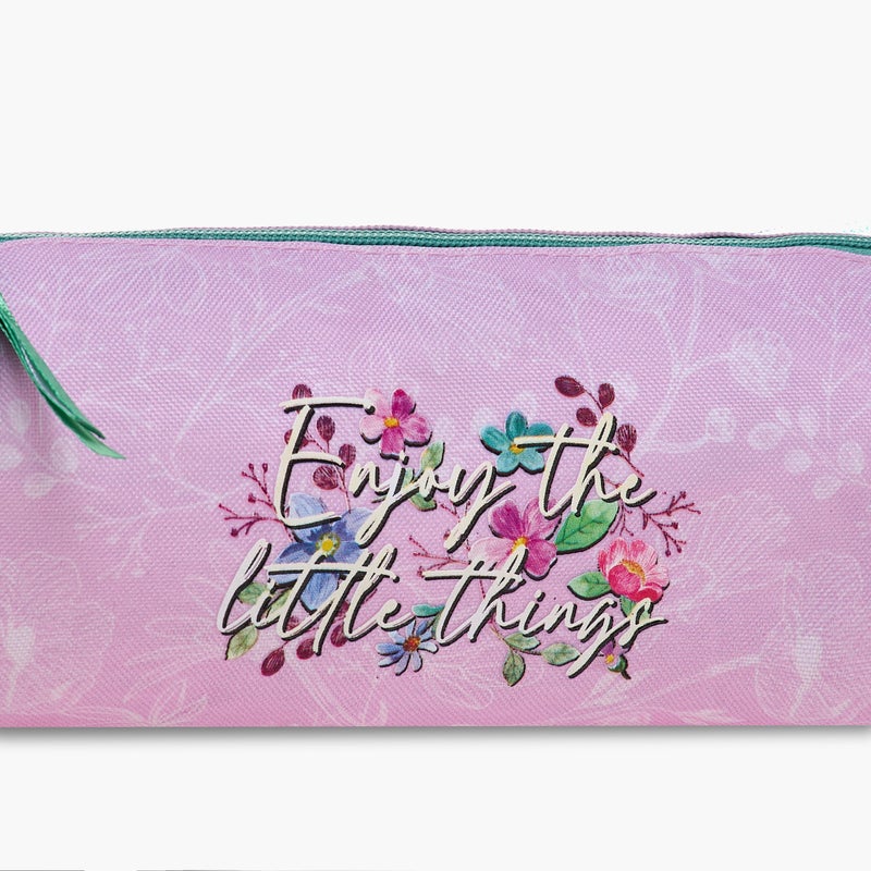 Roll road Pouch-My Little Garden-1 Cmprt--Girls (Polyester) Pink \ 22X12X5 - Image 5
